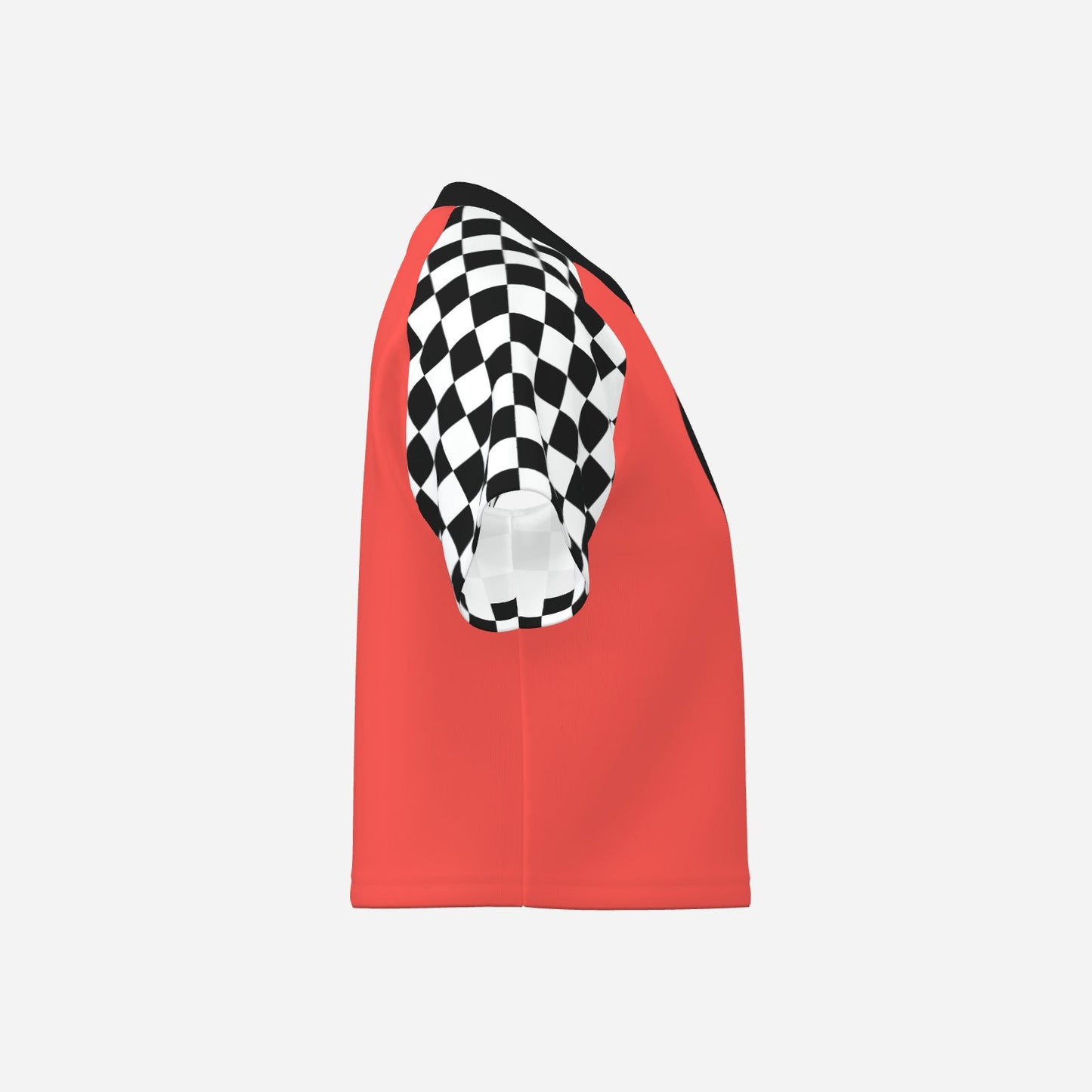 Boxy Crop Top Neon Salmon Check Scene Sweetheart Womens Cropped Tee Shirt