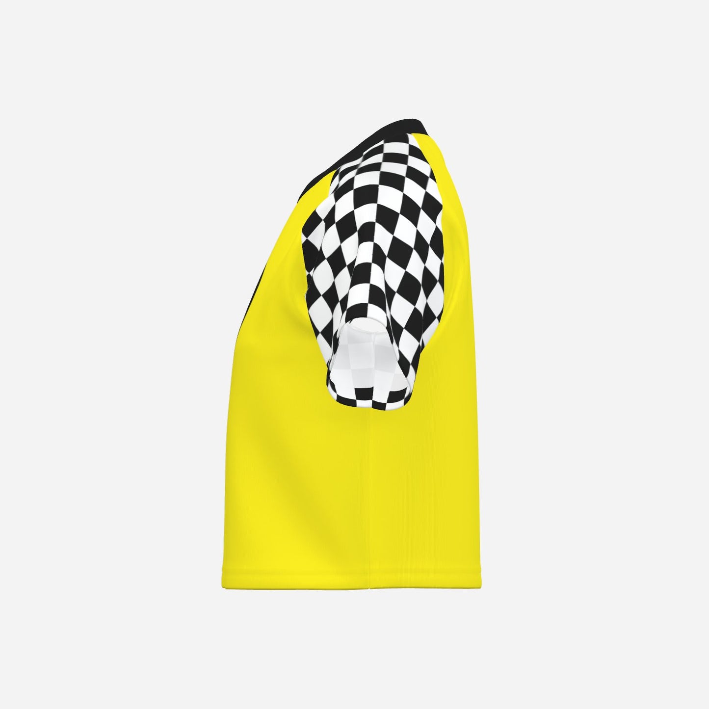 Boxy Crop Top Race Day Yellow Check Scene Sweetheart Womens Cropped Tee Shirt