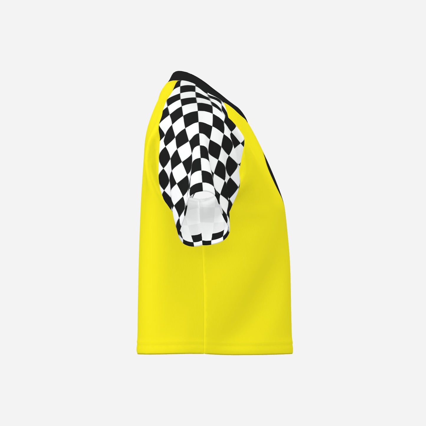 Boxy Crop Top Race Day Yellow Check Scene Sweetheart Womens Cropped Tee Shirt