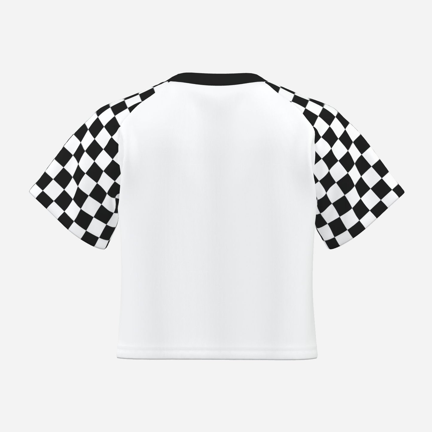 Boxy Crop Top Pierrot Black White Check Scene Sweetheart Womens Cropped Tee Shirt