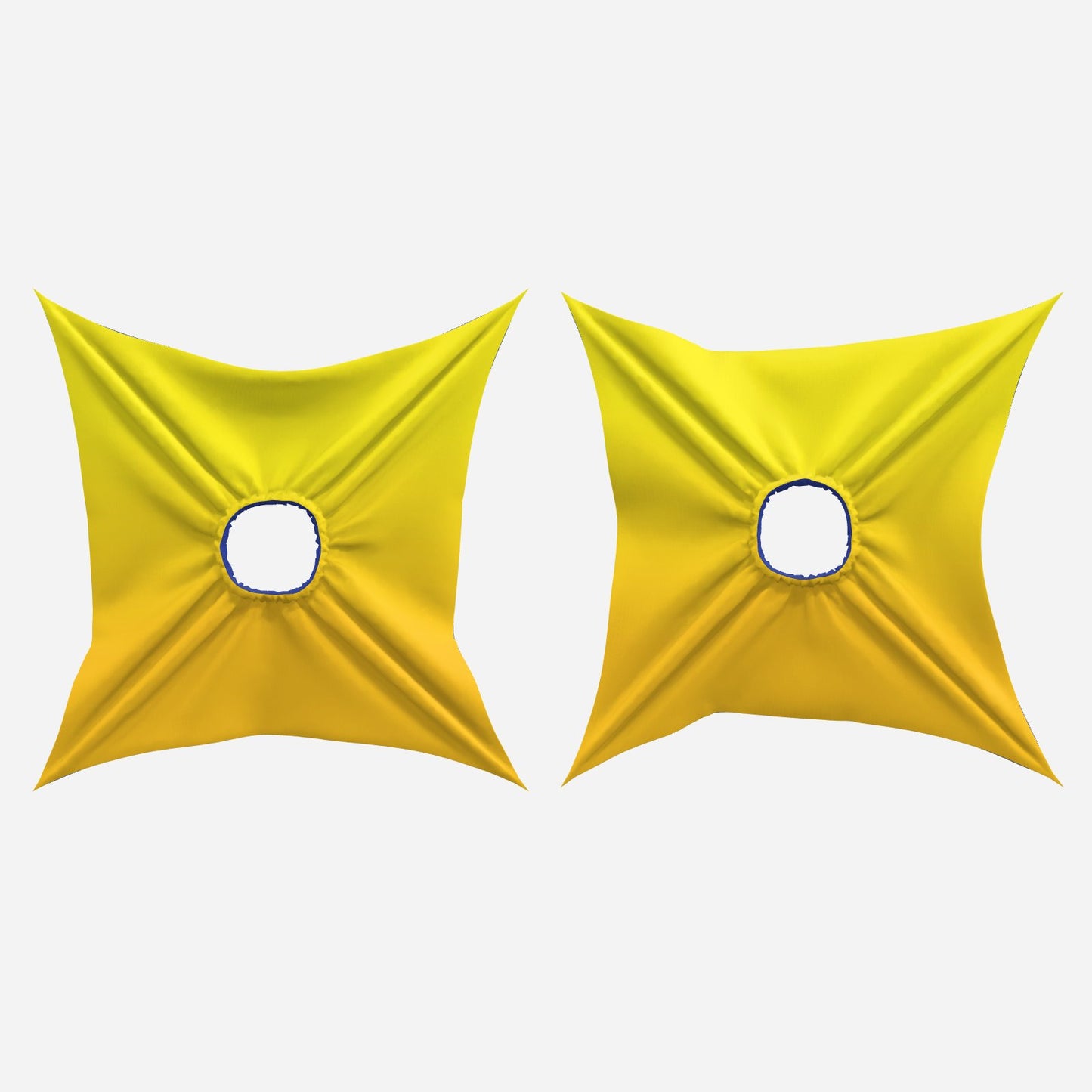 Jester Collar Cuffs Night Blue Ombre Golden Yellow Satin Pointy Cowl Neckpiece Set