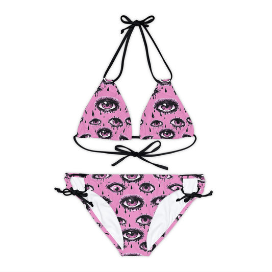 Pretty Goth Eyes Weirdcore Pastel Gothic Bikini Set