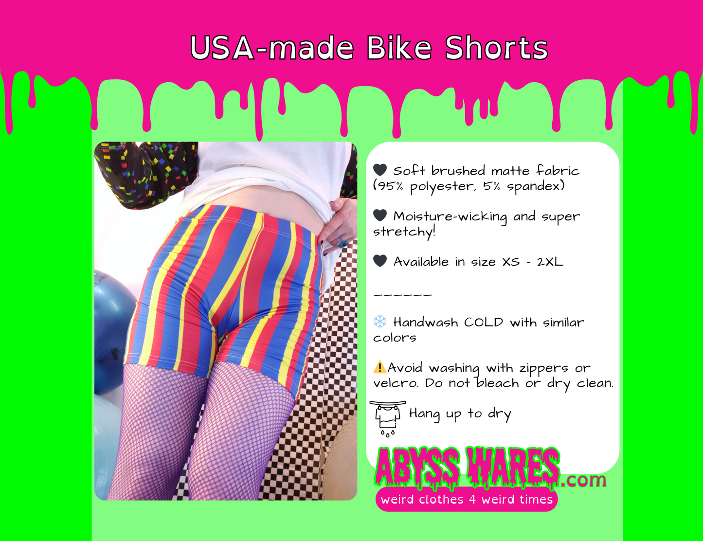 Clown Stripes Bike Shorts