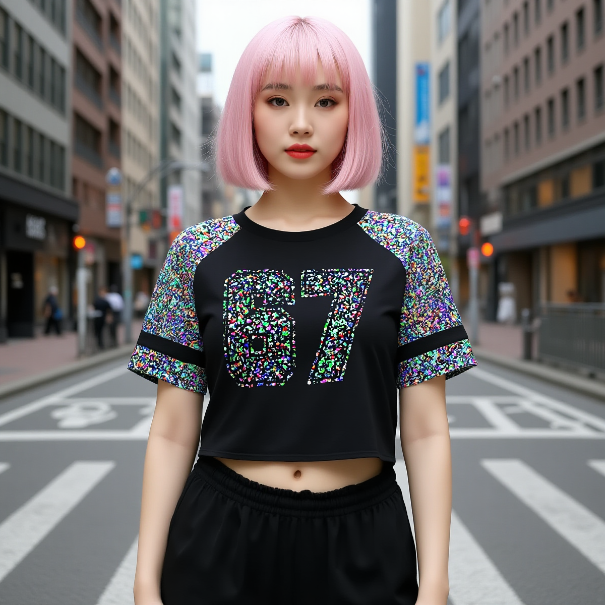67 Brainrot Crop Top