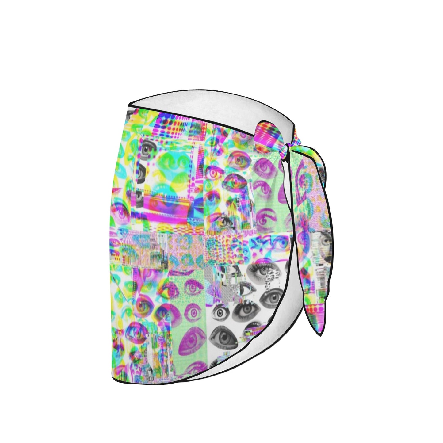 Eyes Glitch Beach Sarong Wrap