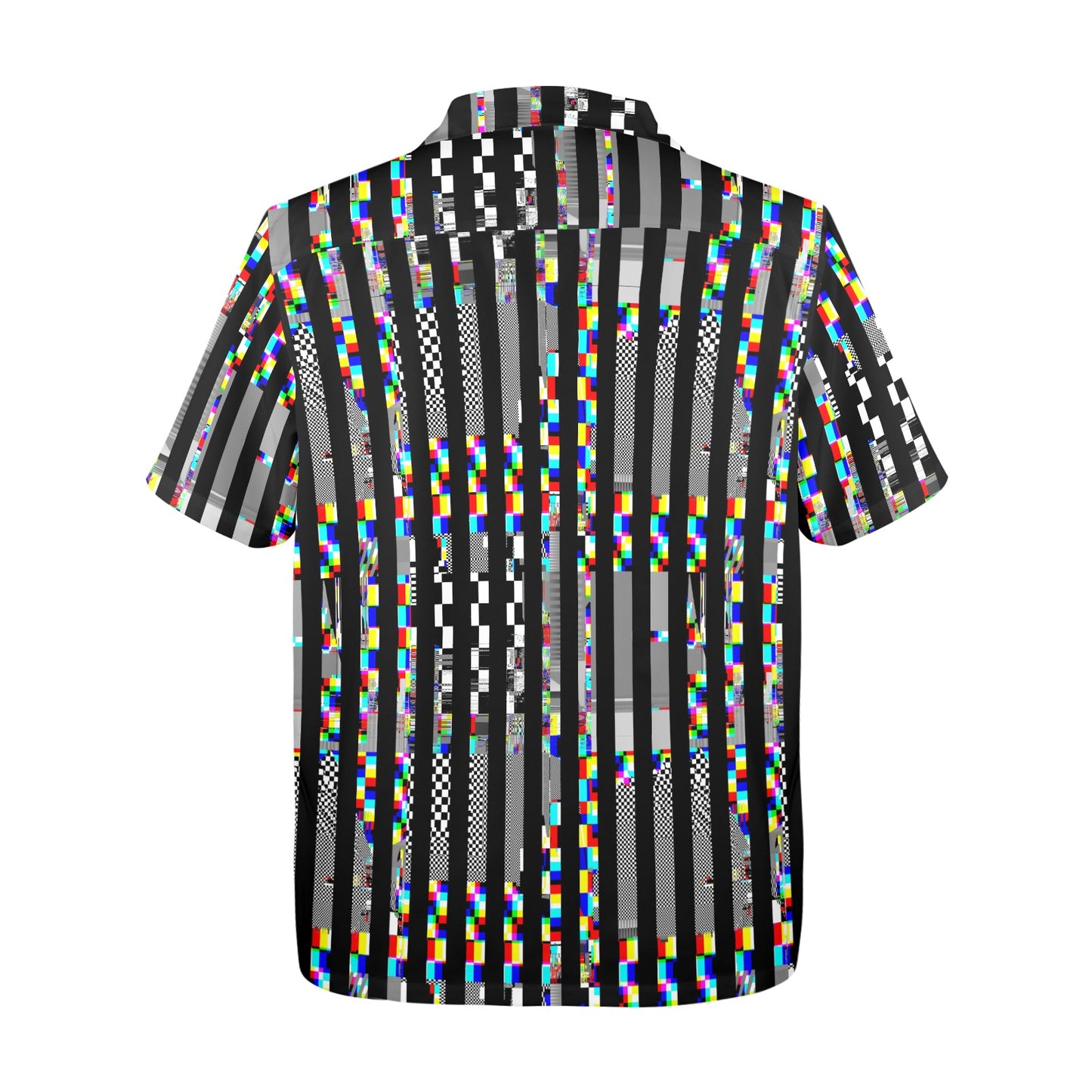 Glitch Stripe Bowling Shirt made in USA