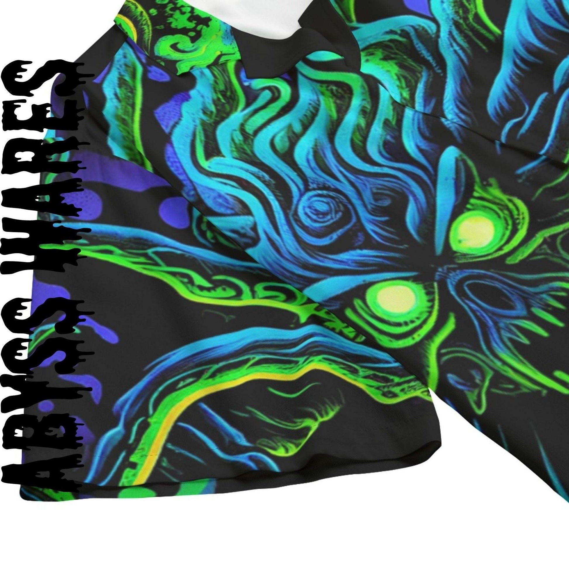 Neon Rager Cthulhu Hawaiian Shirt | 100% Breezy Rayon Acid Green and Blue