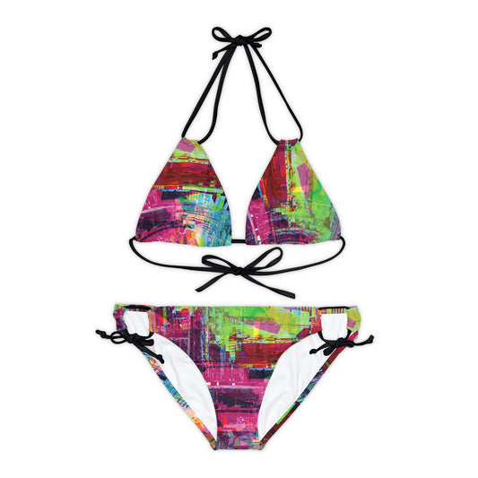 Cyber Glitchcore Bikini Set 2pc Cyberpunk Swimsuit