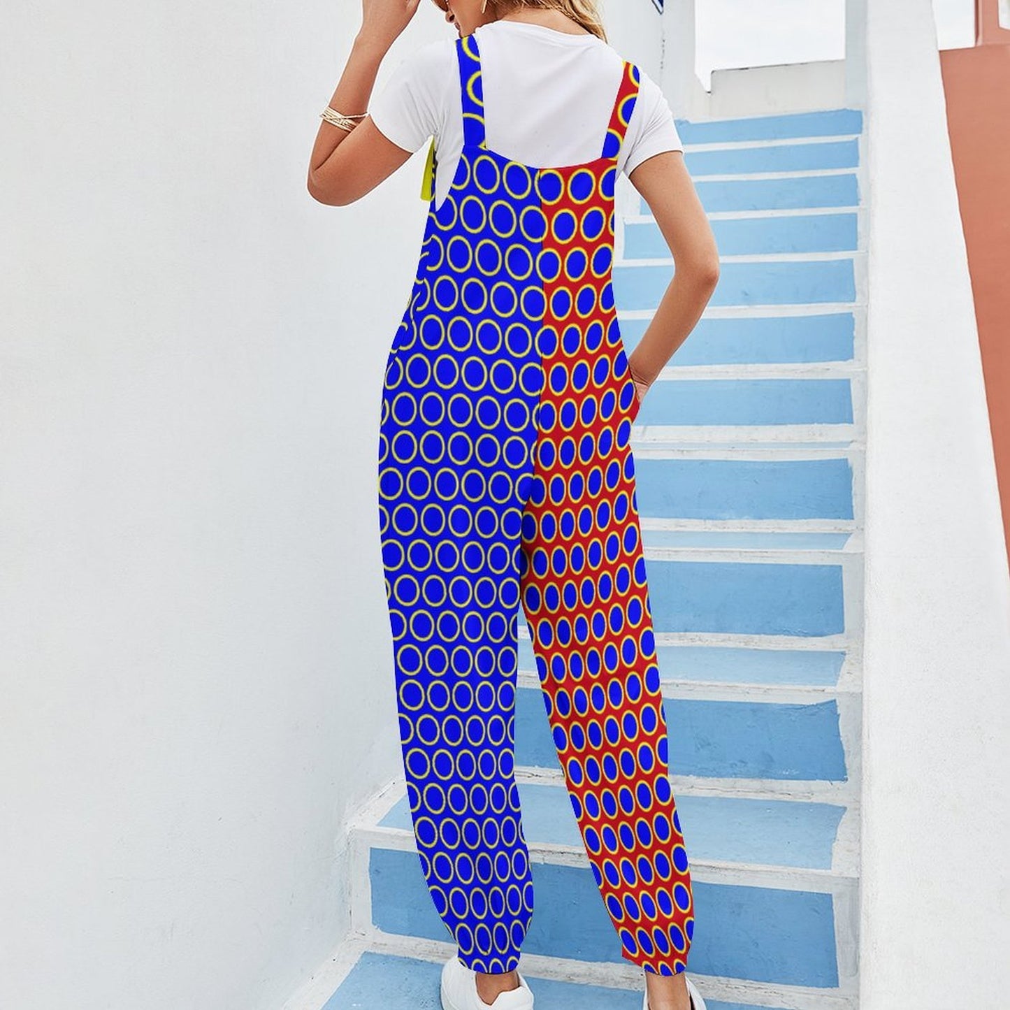 Clown Hoops Jumpsuit Sleeveless Clown Suit