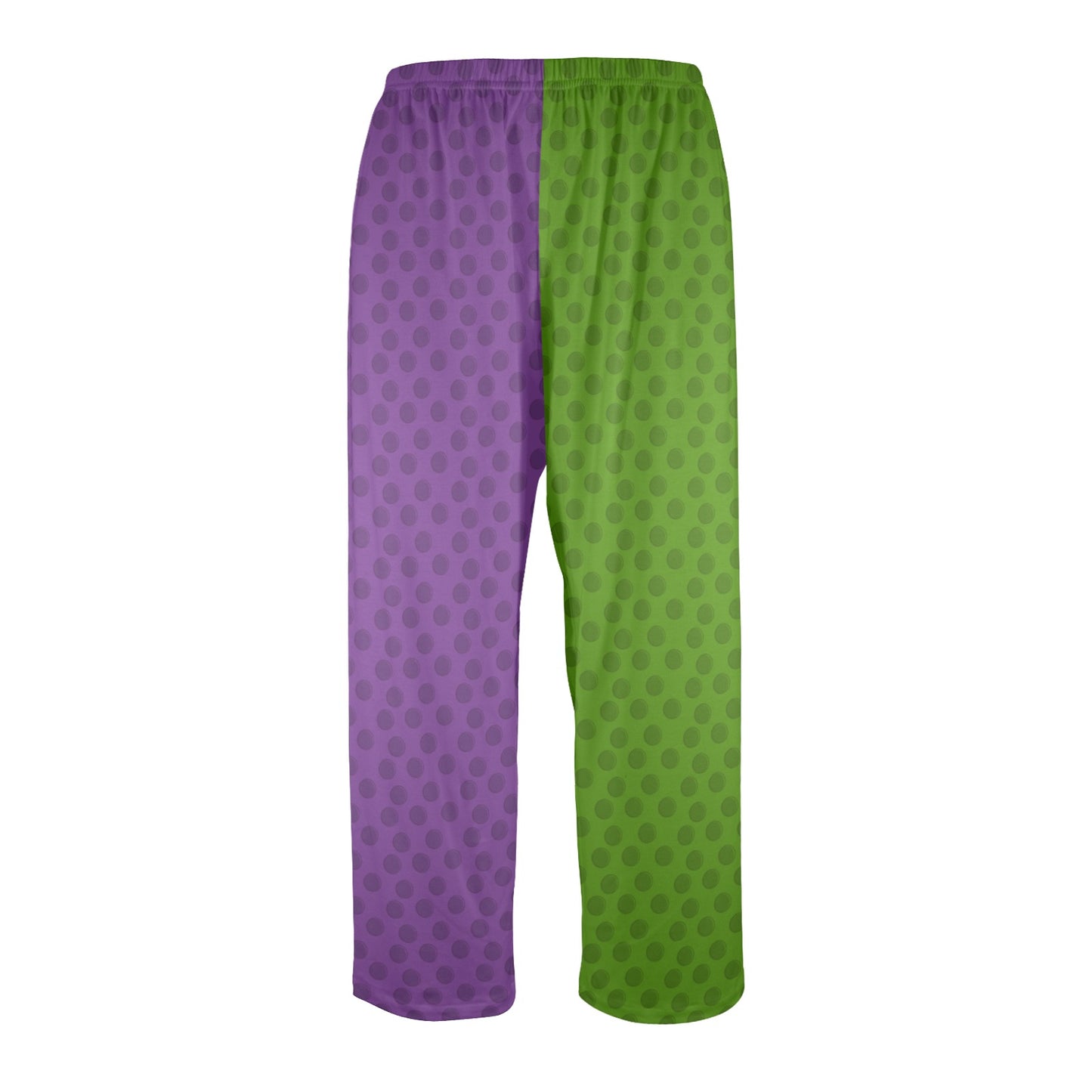 USA Made Mens PJ Royal Mardi Gras Purple Green Dot Jester Clown Pants