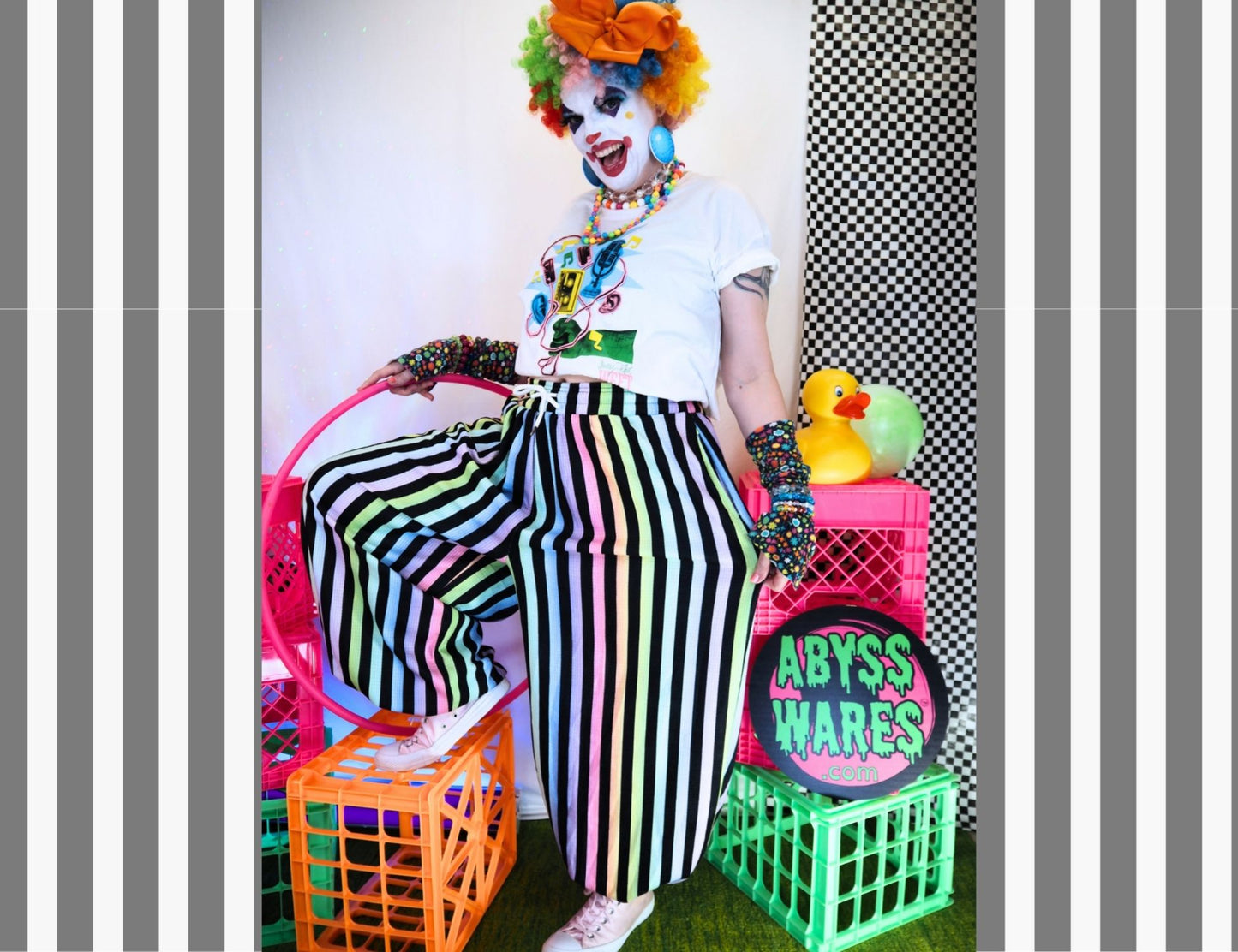 Pierrot Jester Stripe Clown Pants