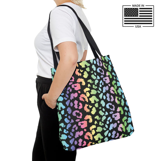Rainbow Leopard Tote Bag