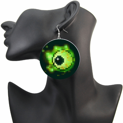 Eye of Devisation Green Slime Eyeball Earrings