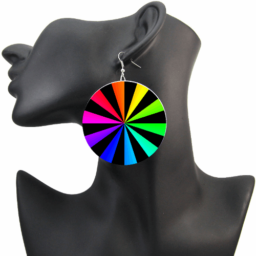 Rainbow Hypnoburst Earrings! for Pride Festivals Raves Party Scene Alternative Clothing