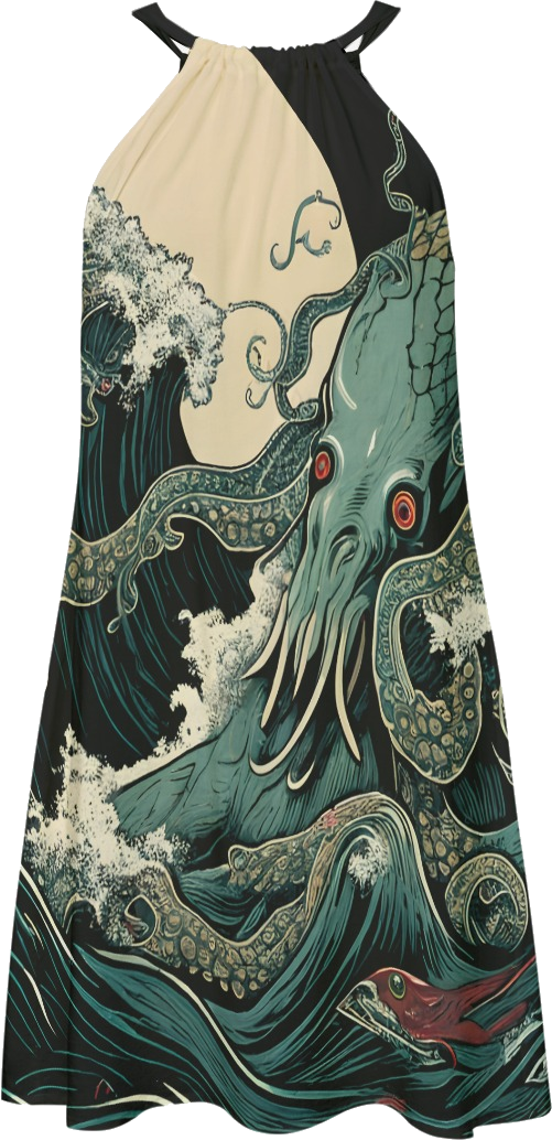 Abyssal Dreams Cthulhu Moon Silky Sundress