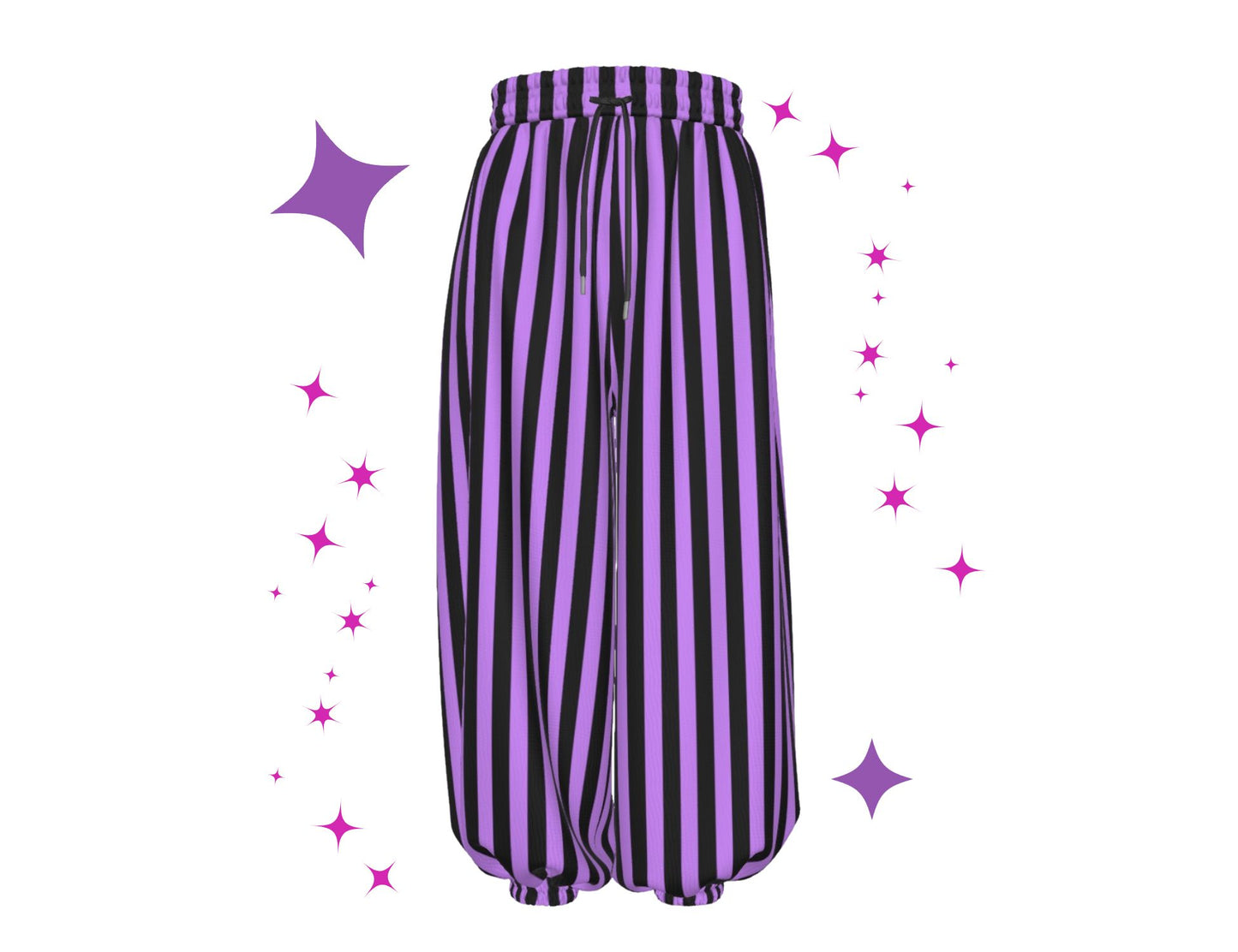Amethyst Circus Stripe Baggy Clown Pants
