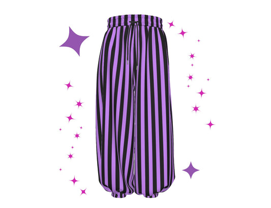 Amethyst Circus Stripe Baggy Clown Pants