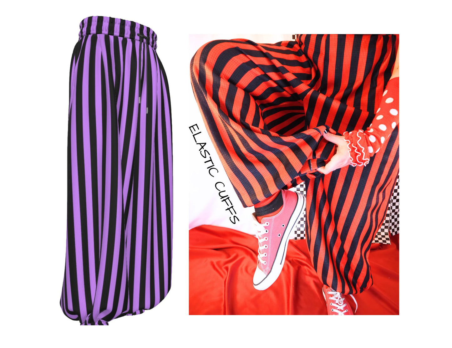 Amethyst Circus Stripe Baggy Clown Pants