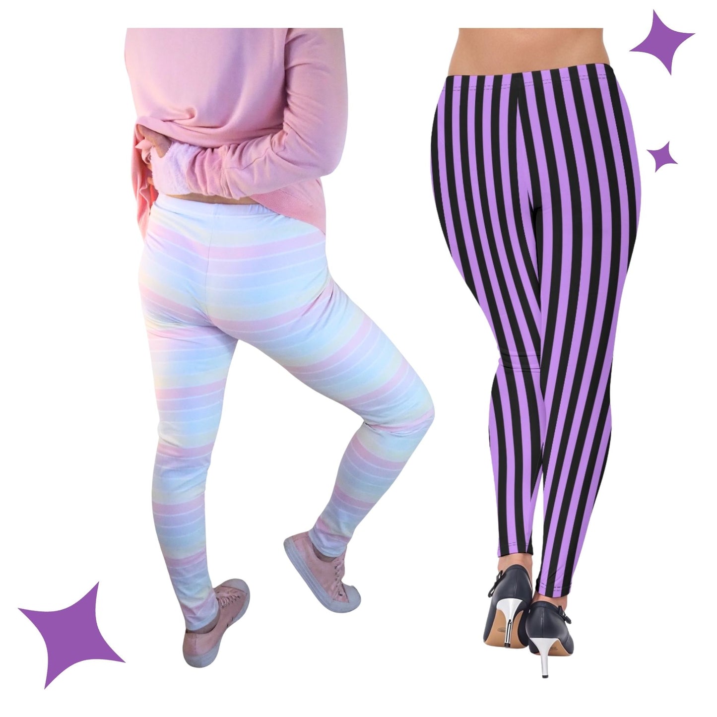 Amethyst Circus Stripe Leggings