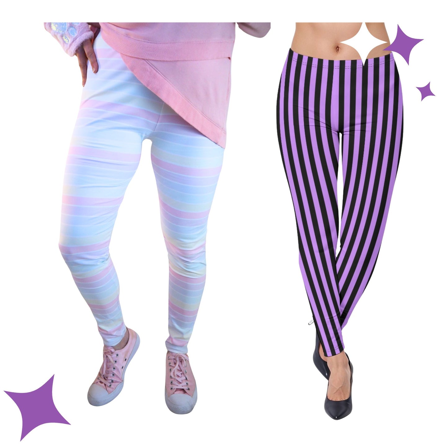 Amethyst Circus Stripe Leggings