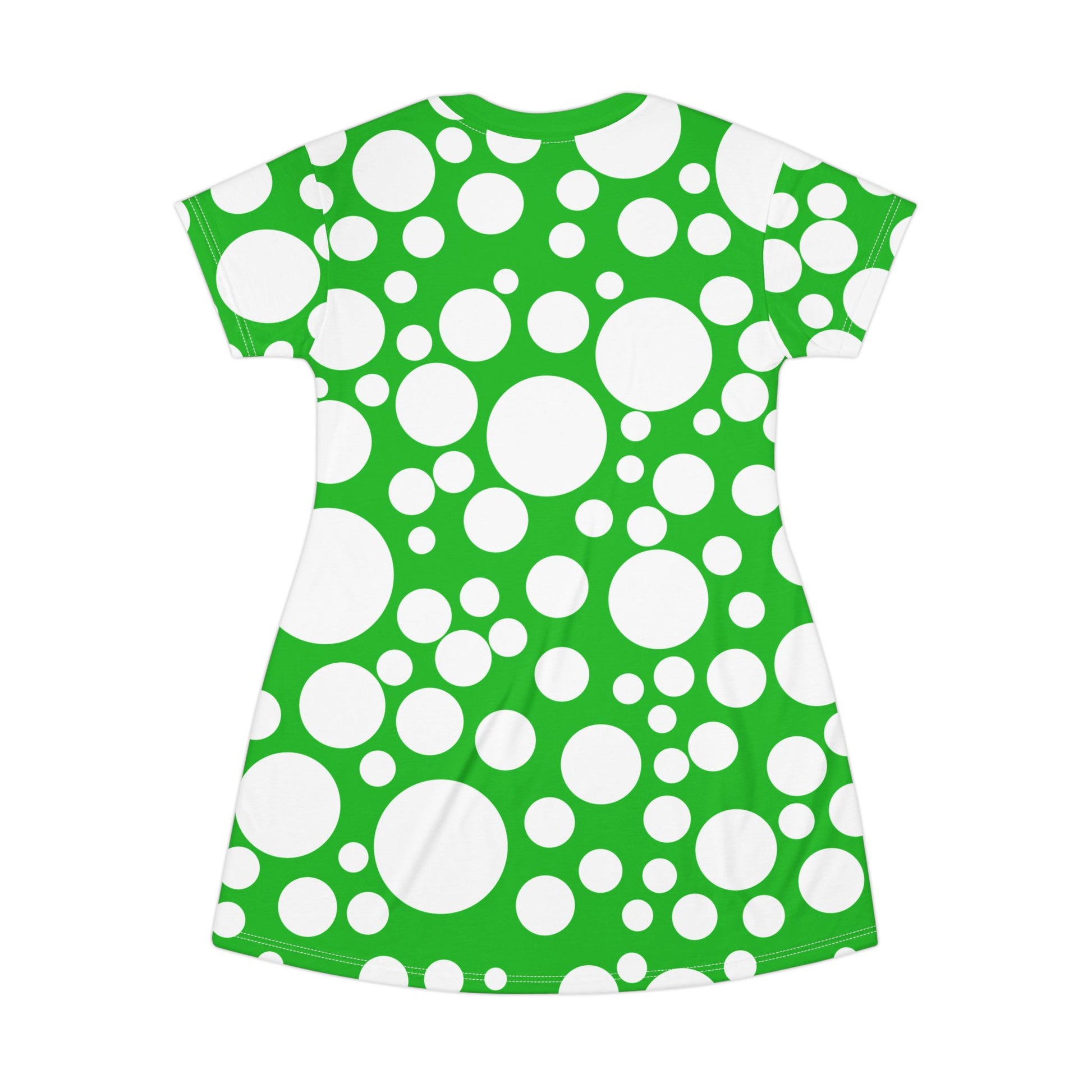 cute green cartoon mushroom style poladot dress, short sleeve mini dress for Halloween or everyday