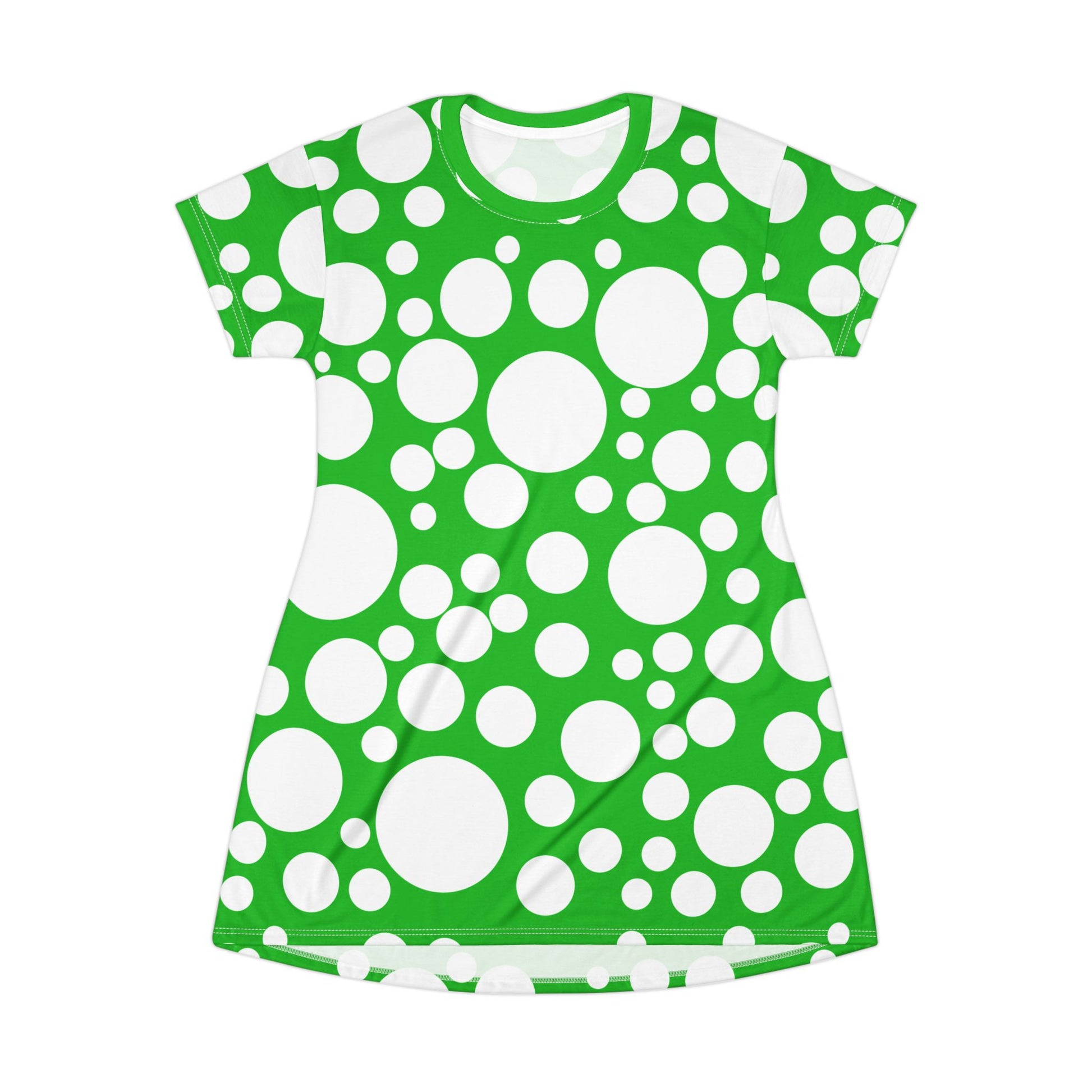 Arcade 1Up Amanita Tshirt Dress casual costume clown core dress for women in green with white spots