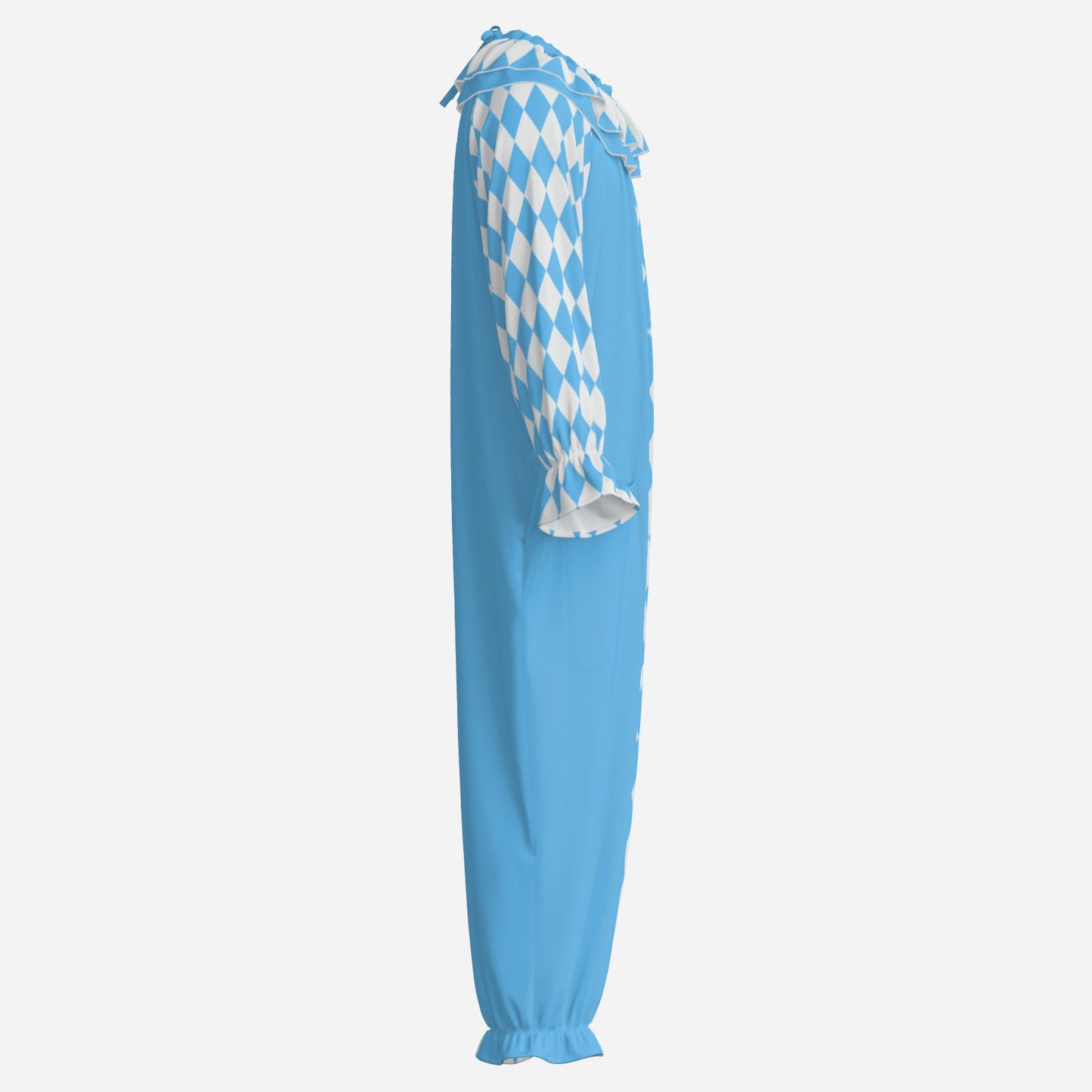 Baby Blue Harlequin Clown Suit n Collar