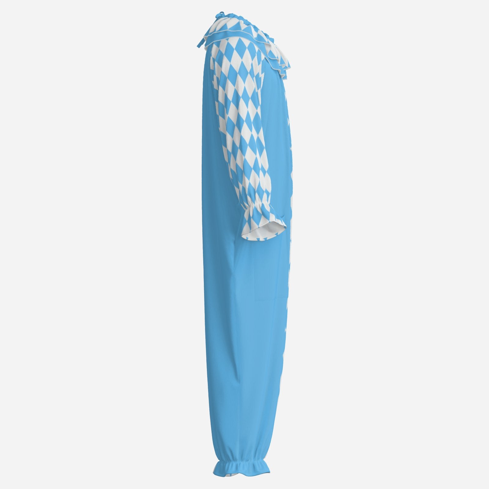 Baby Blue Harlequin Clown Suit n Collar