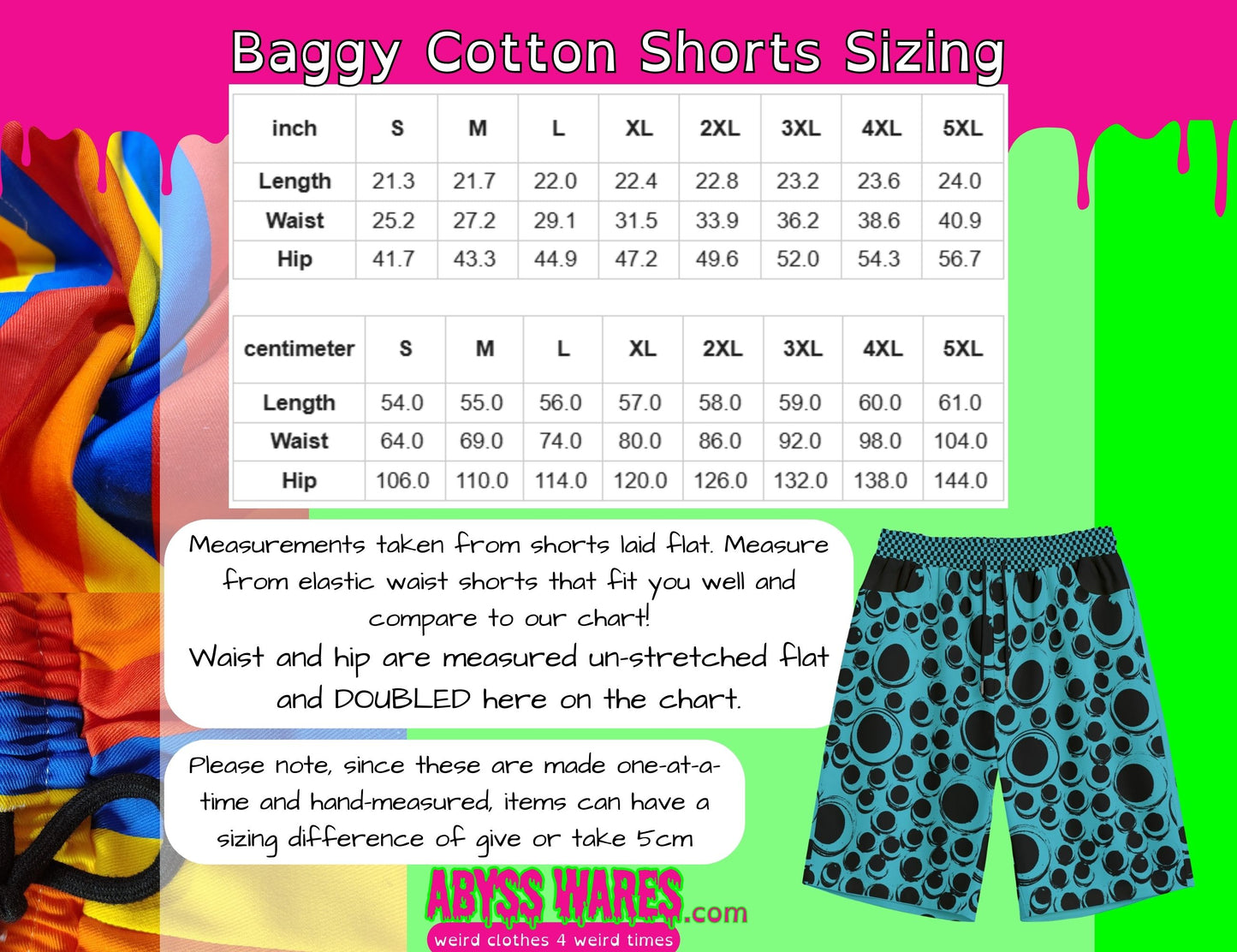 Blue Googly Eyes Zine Shorts Cotton