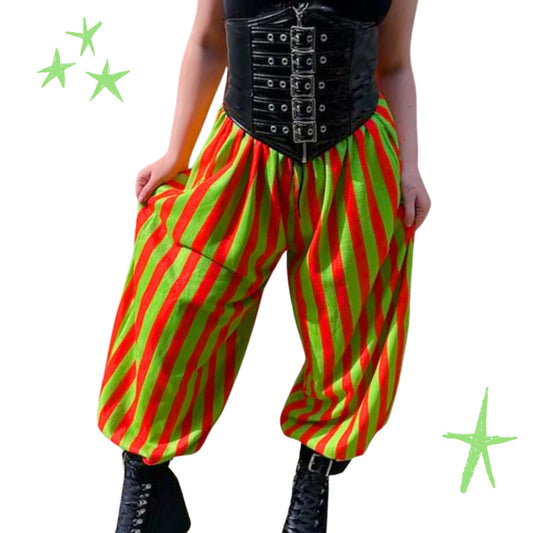 Orange-Limetten-Streifen Ballon-Clownhose