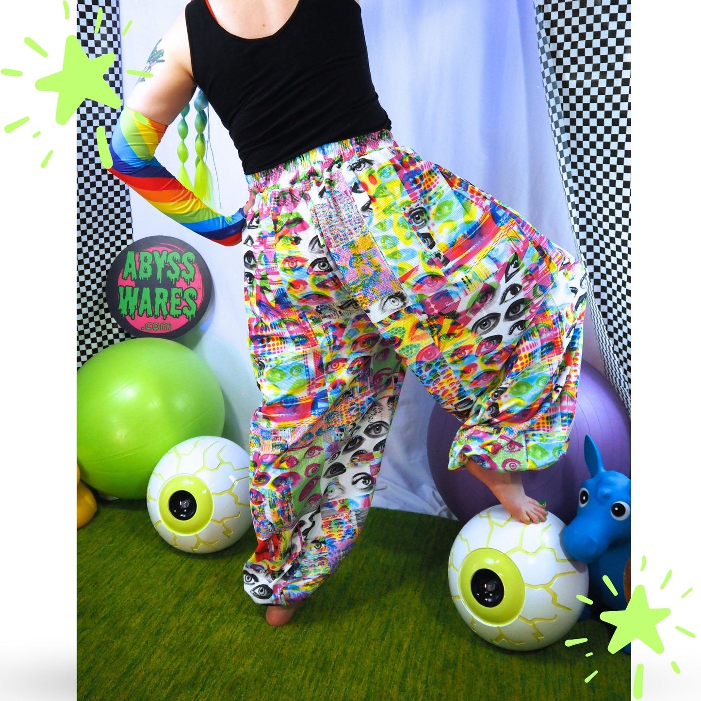 Baggy Pantaloons Eyes Glitch Weirdcore Clown Pants