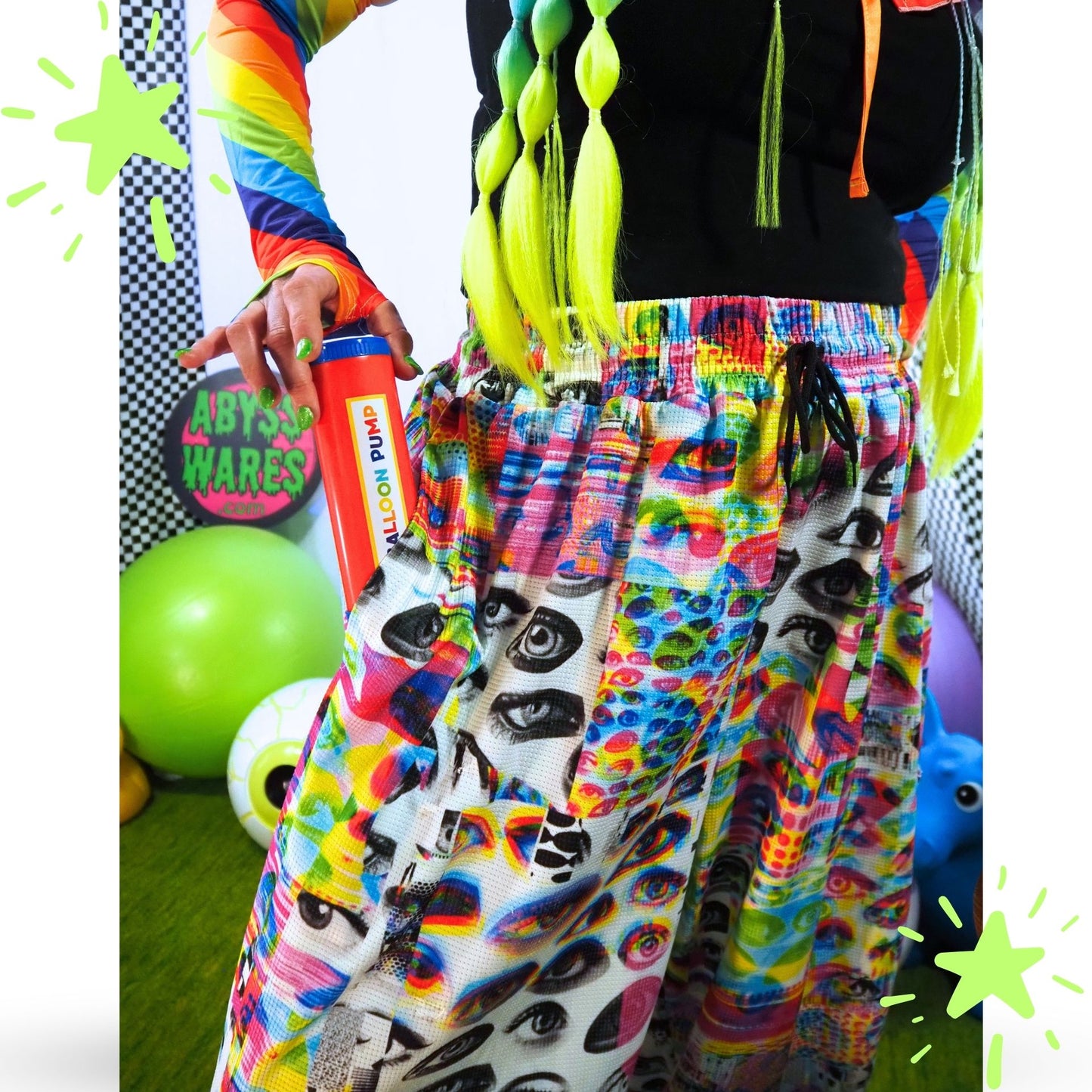 Baggy Pantaloons Eyes Glitch Weirdcore Clown Pants