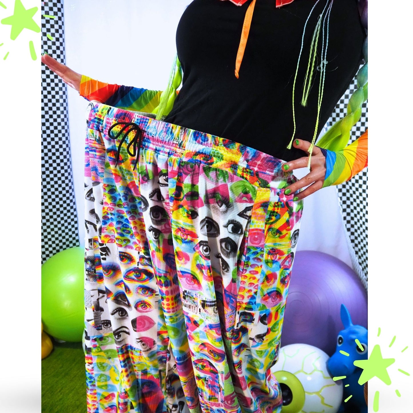 Baggy Pantaloons Eyes Glitch Weirdcore Clown Pants