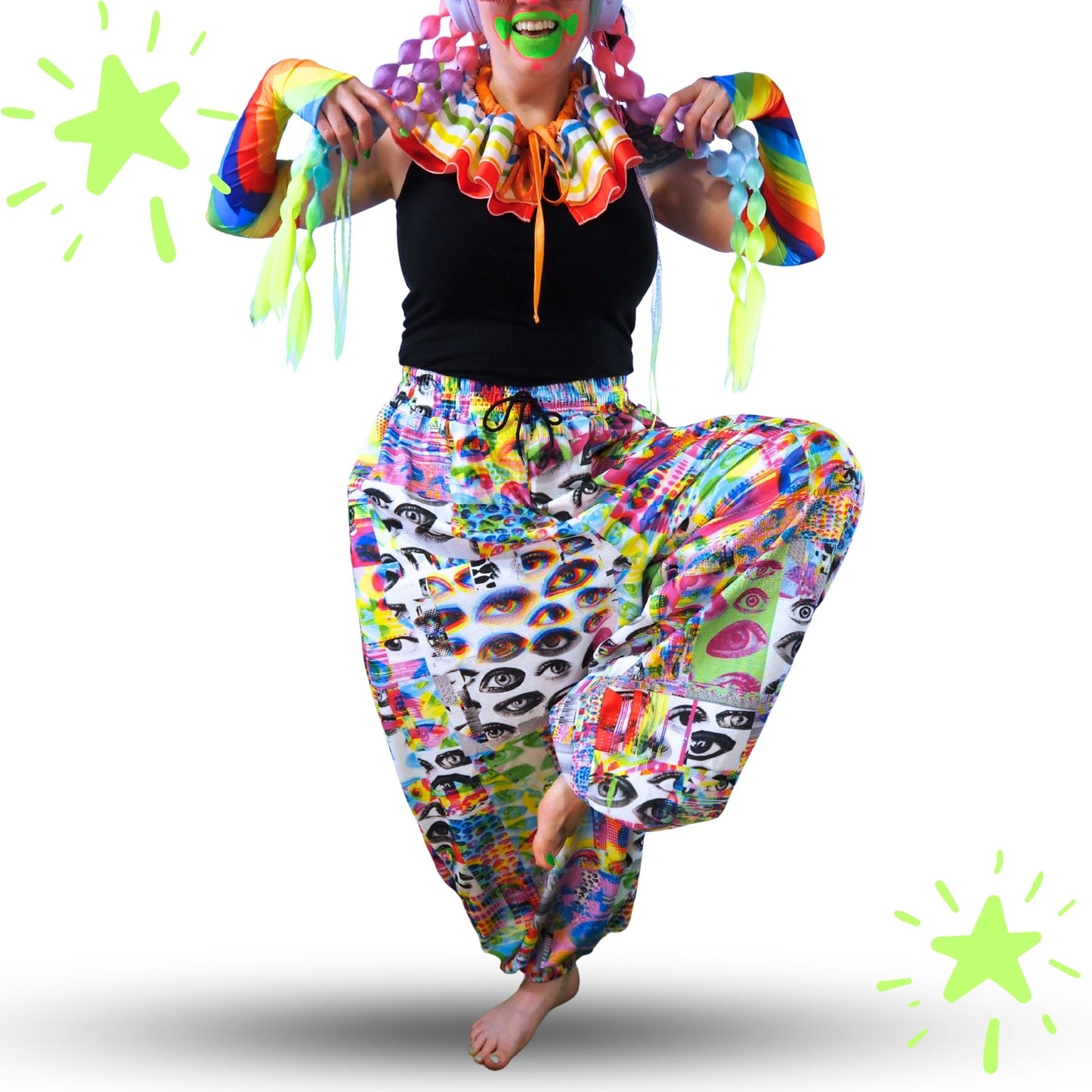 Baggy Pantaloons Eyes Glitch Weirdcore Clown Pants