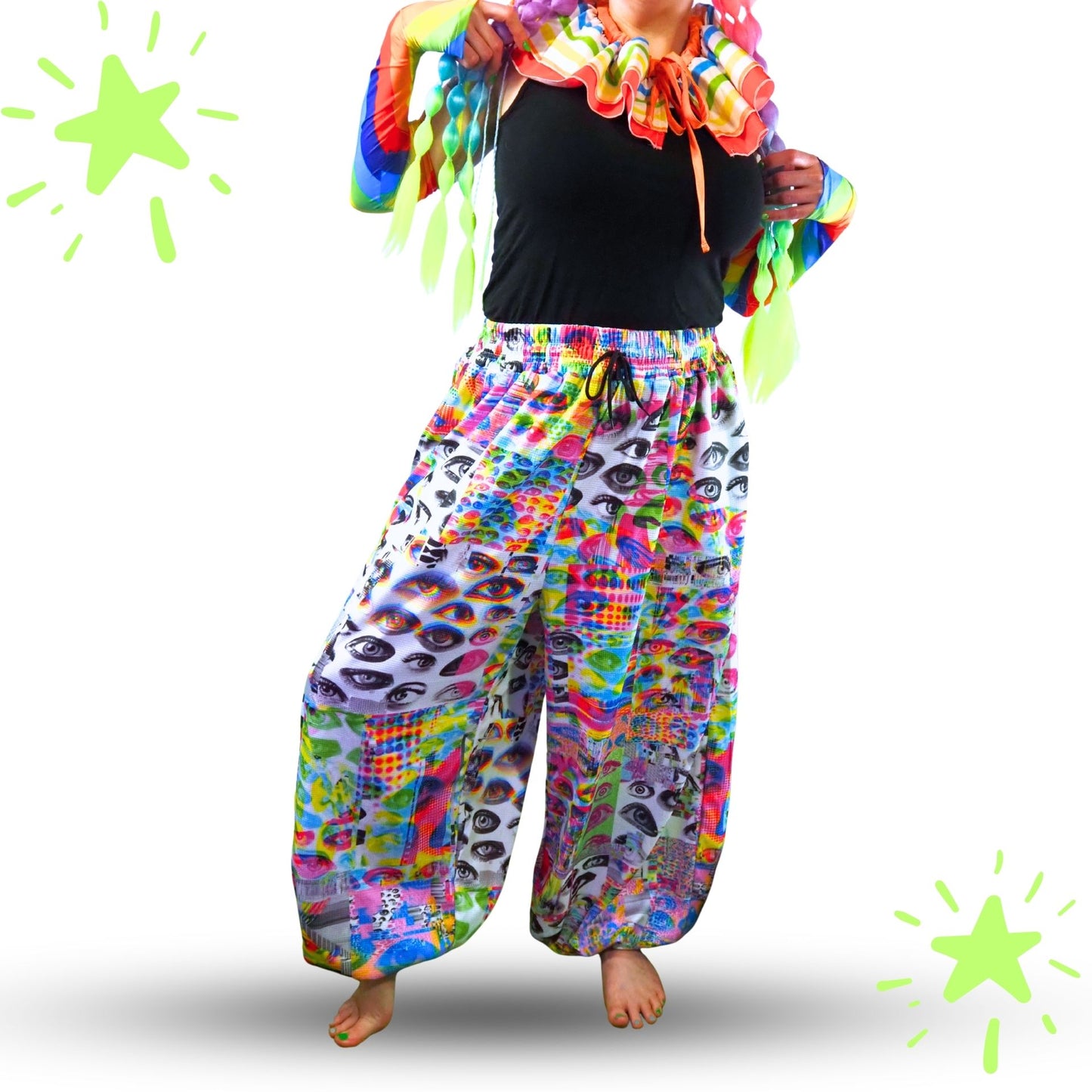 Baggy Pantaloons Eyes Glitch Weirdcore Clown Pants
