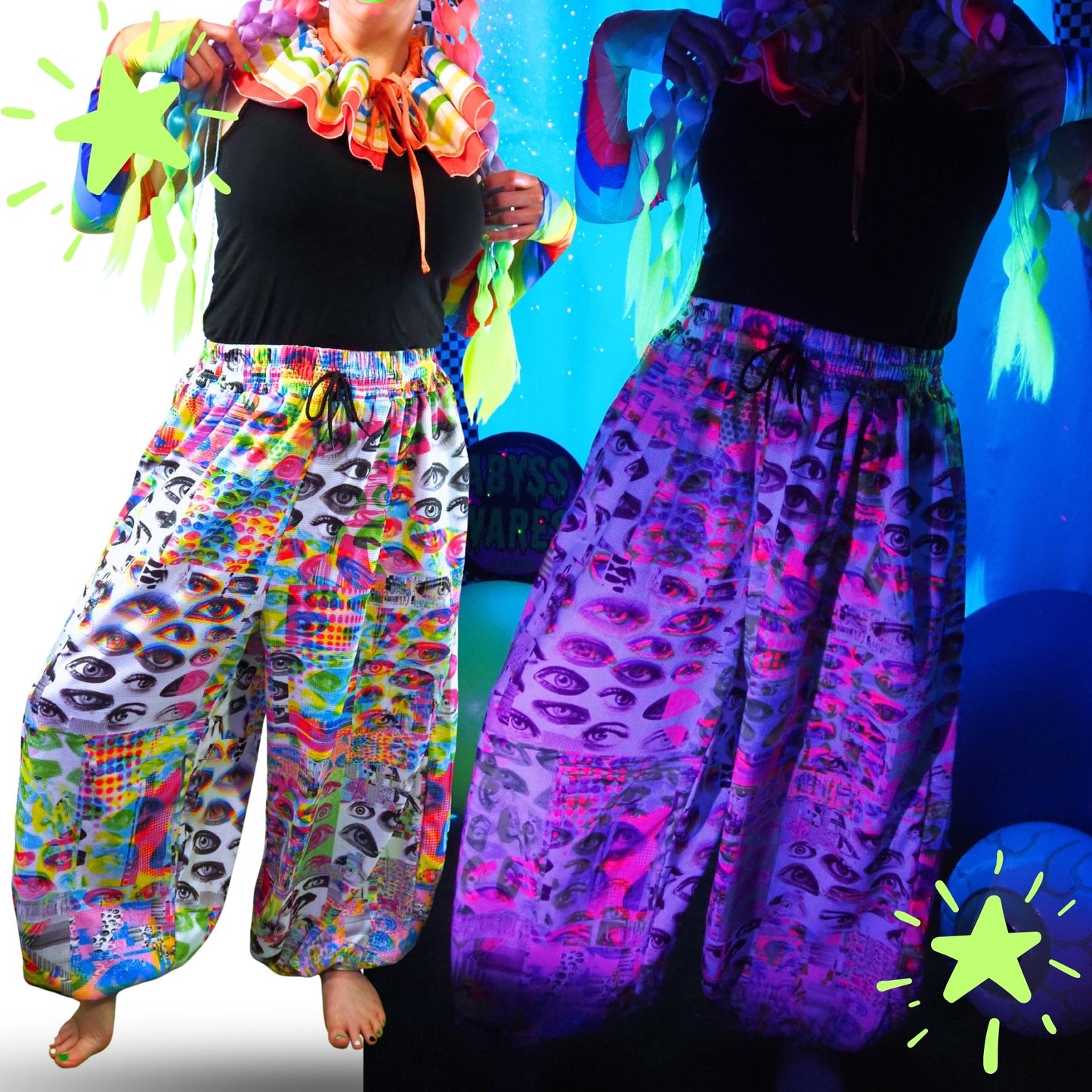 Baggy Pantaloons Eyes Glitch Weirdcore Clown Pants