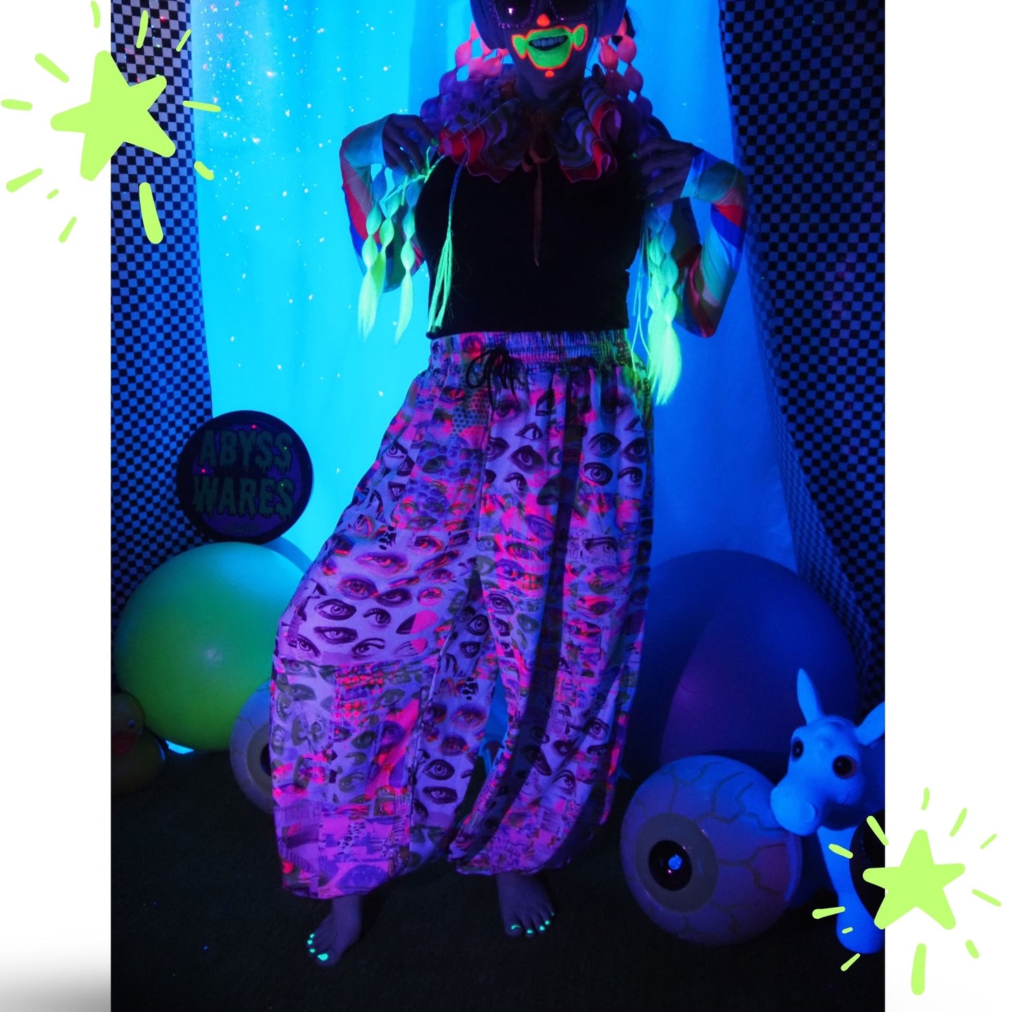 Baggy Pantaloons Eyes Glitch Weirdcore Clown Pants