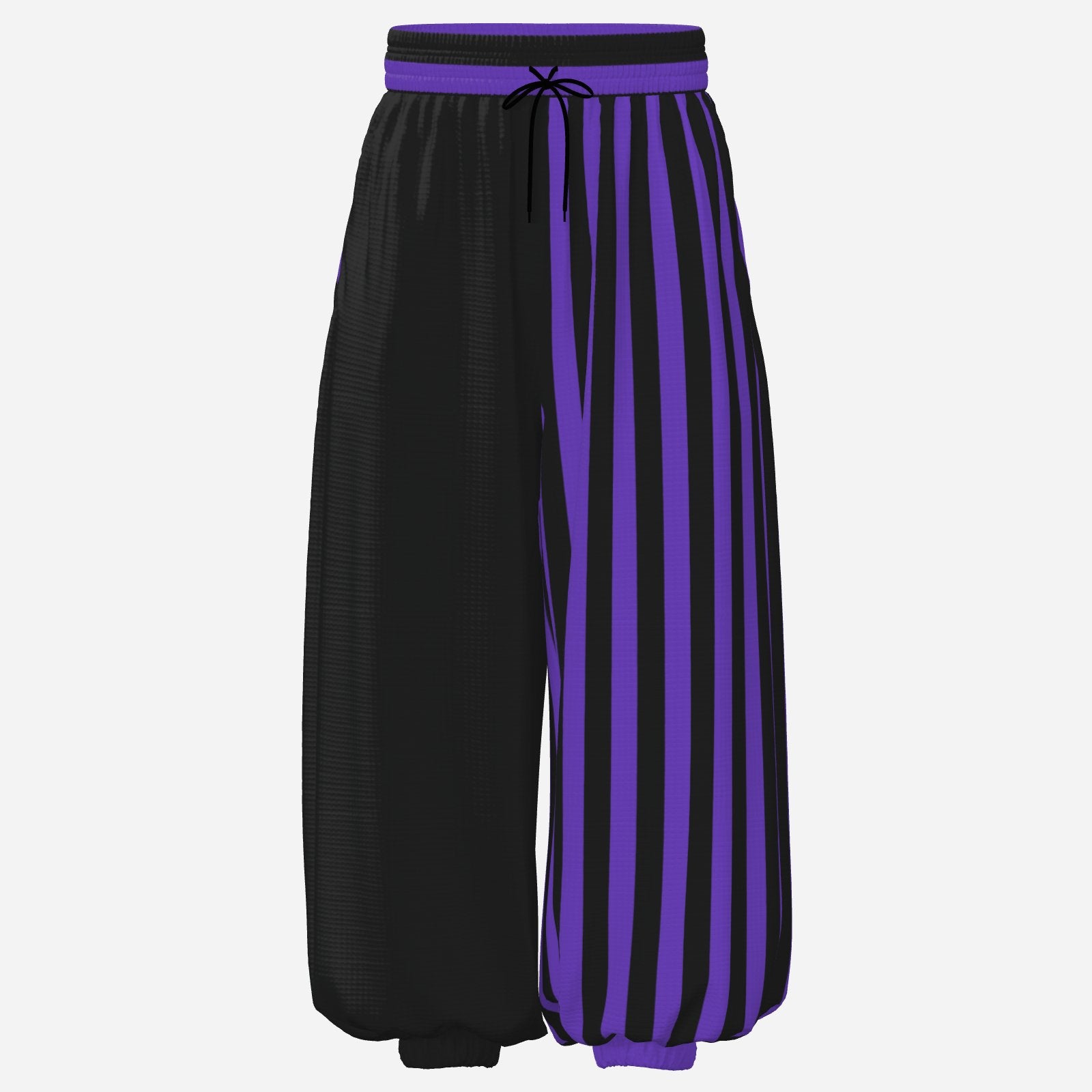 Baggy Pantaloons Okie Doke Purple Black Split Jester Clown Pants