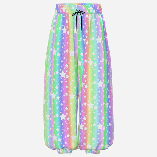 Baggy Pantaloons Pastel Rainbow Stardust Clown Pants