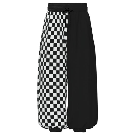 Baggy Pantaloons Pierrot Split Black White Clown Pants