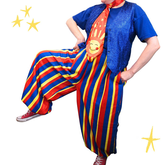 Baggy Pantaloons Clown Stripe Primary Red Yellow Blue Clown Pants
