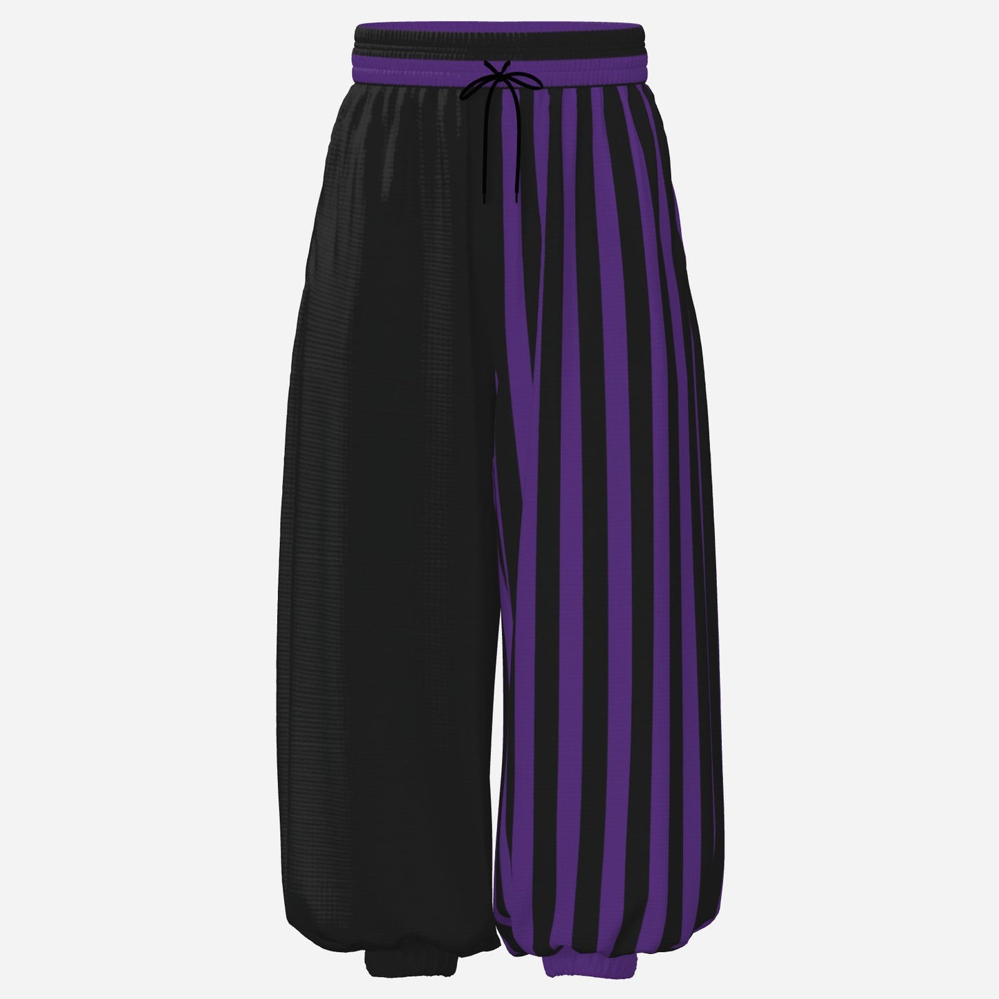 Baggy Pantaloons Royal Purple Split Stripe Jester Balloon Clown Pants