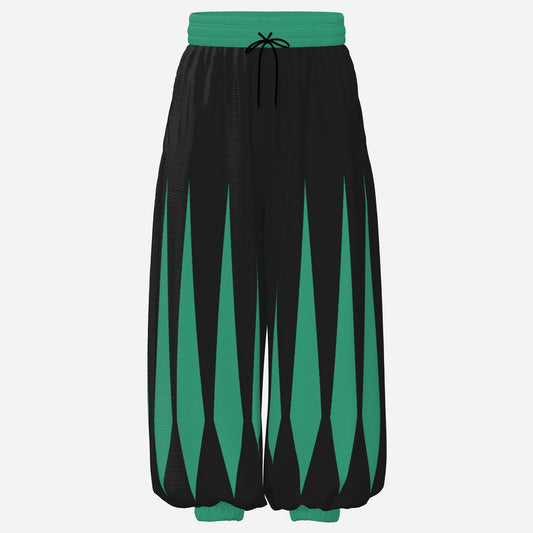 Baggy Pantaloons Slashed Emerald Green Jester Clown Pants