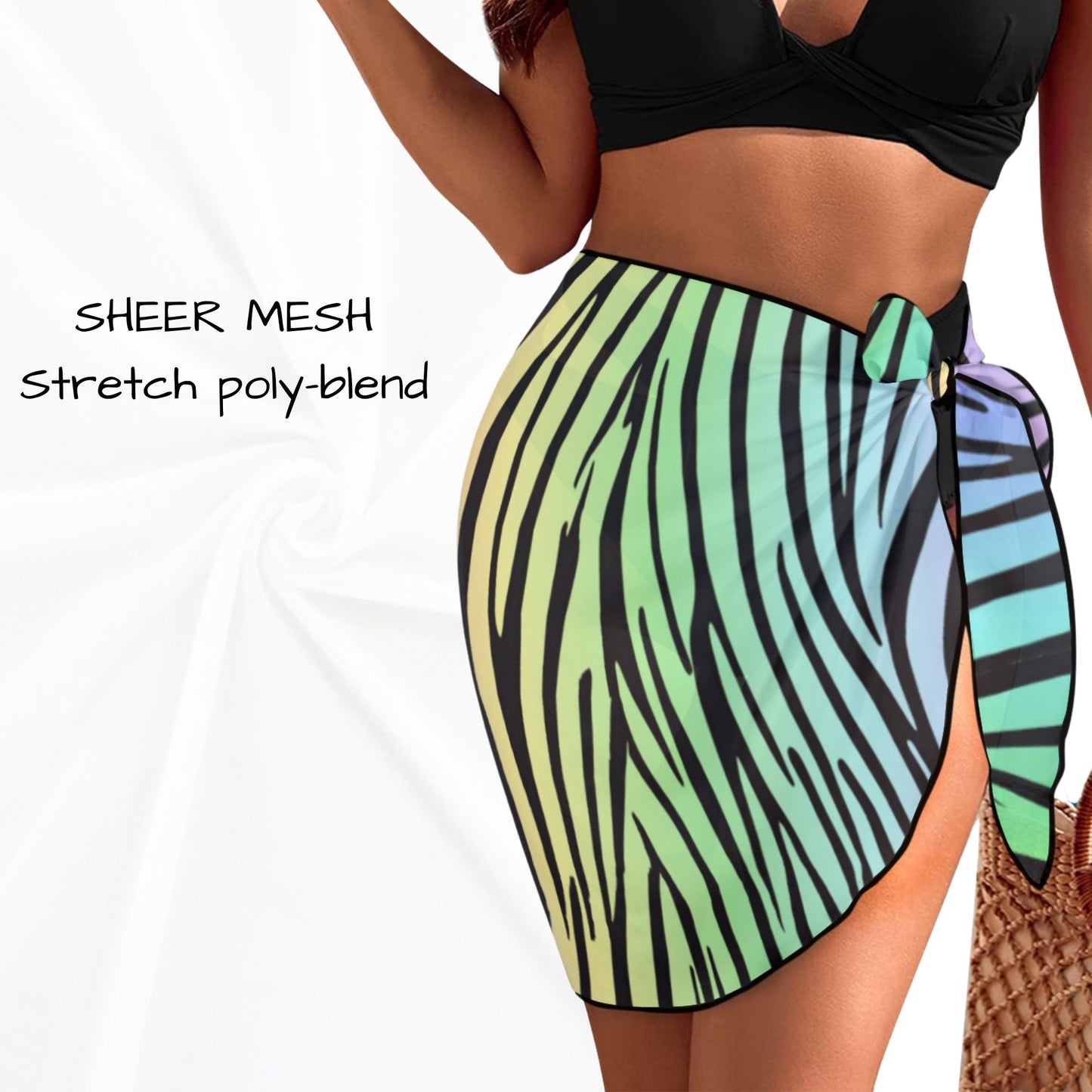 Gentle Rainbow Tiger Beach Sarong Wrap