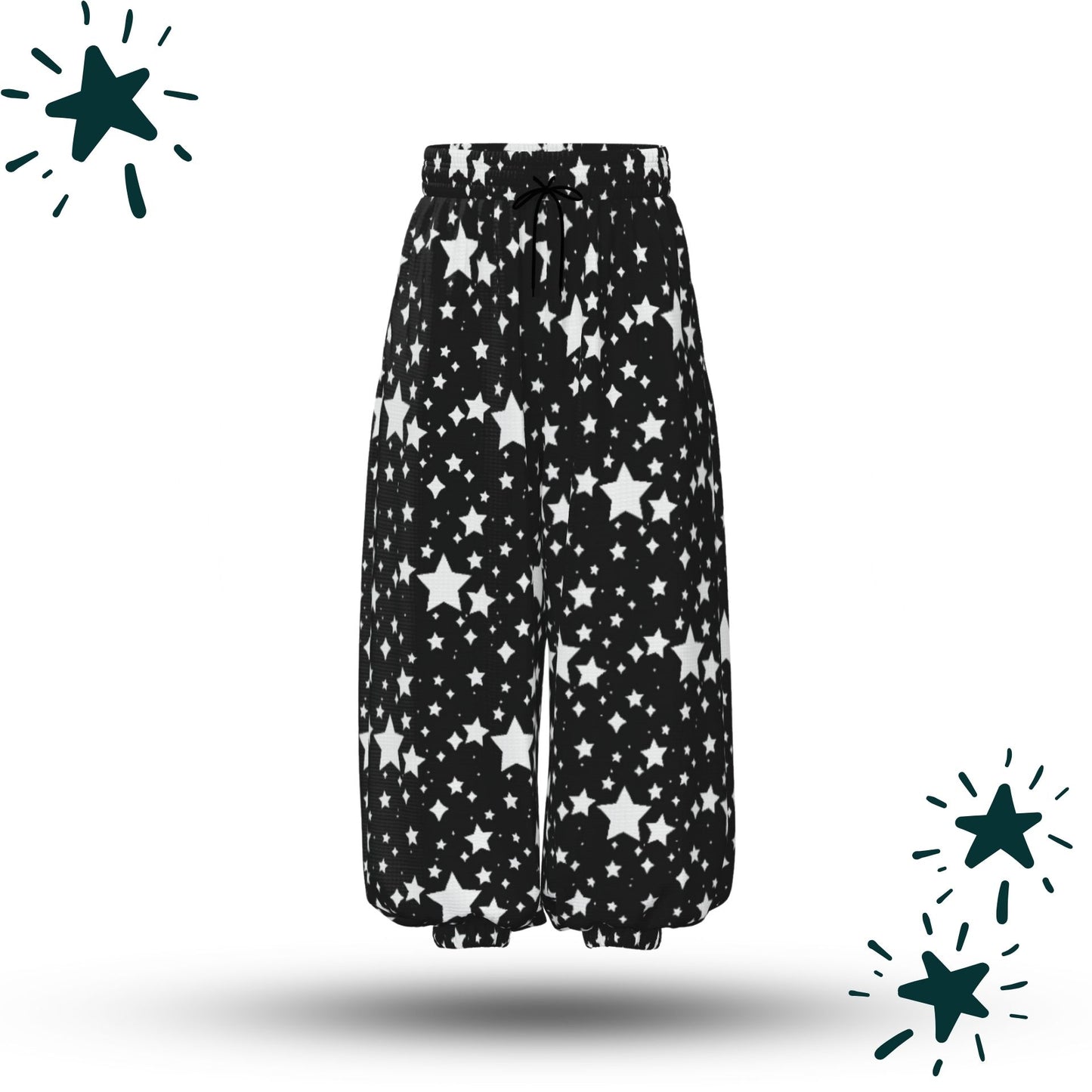 Black Stardust Wizard Clown Pants Sport Waffle