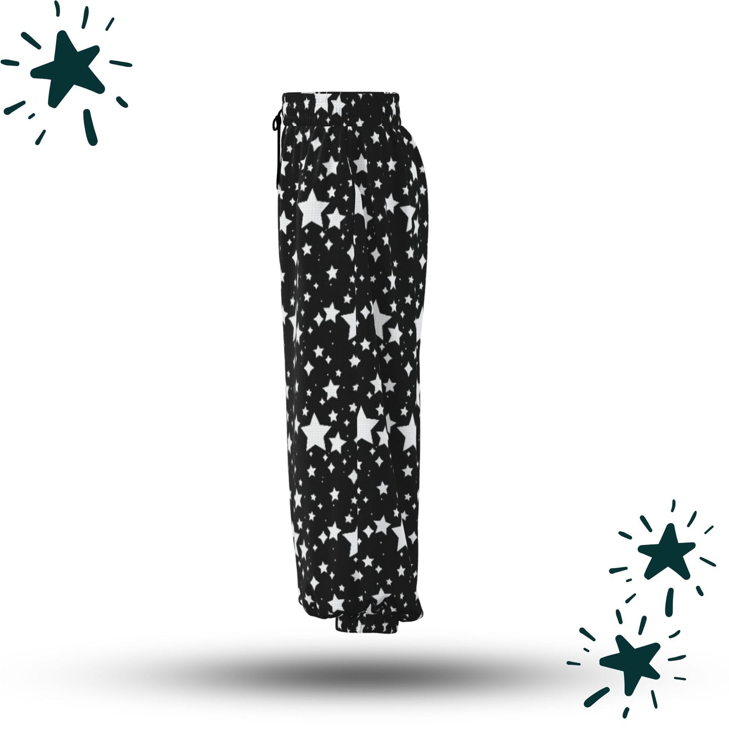 Black Stardust Wizard Clown Pants Sport Waffle