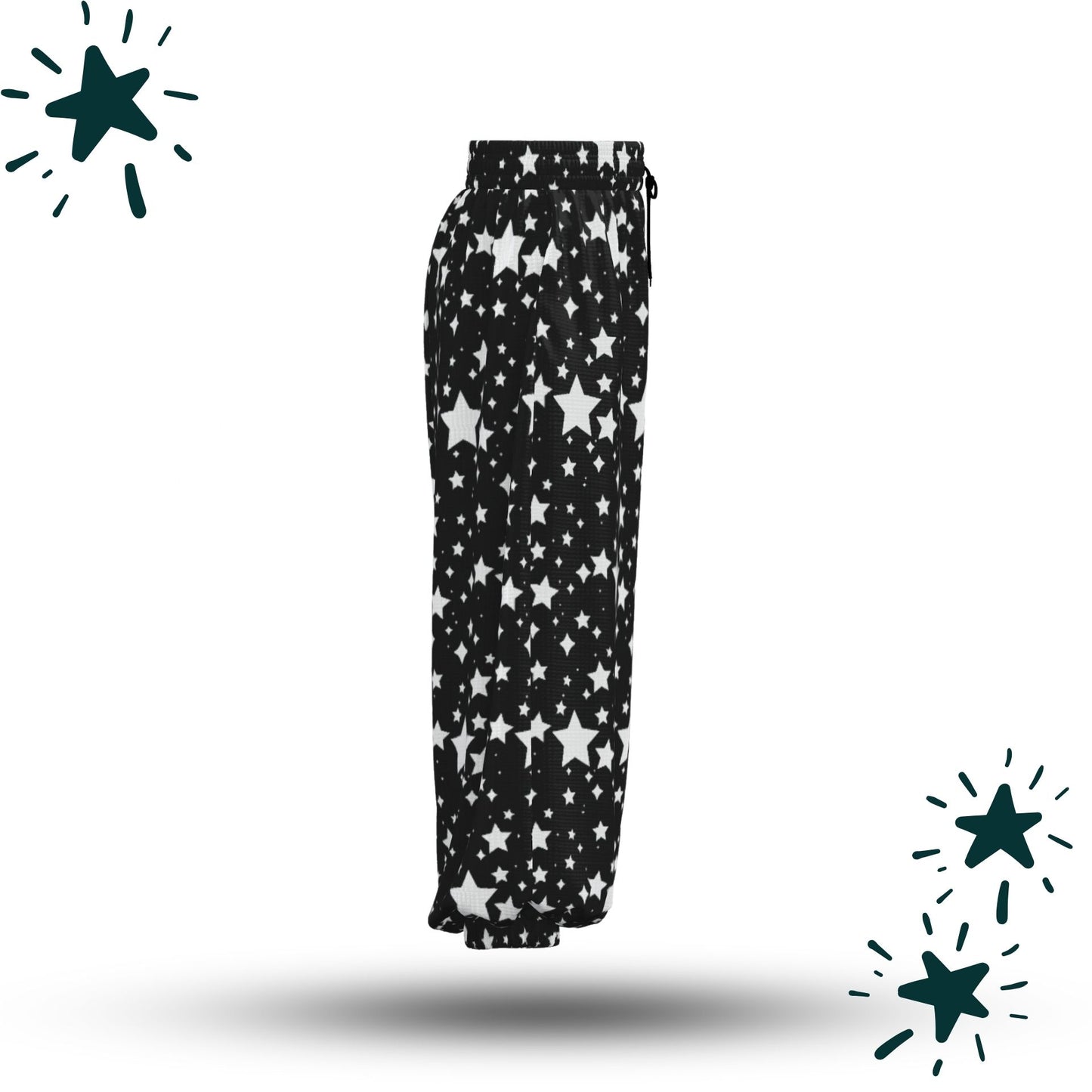 Black Stardust Wizard Clown Pants Sport Waffle