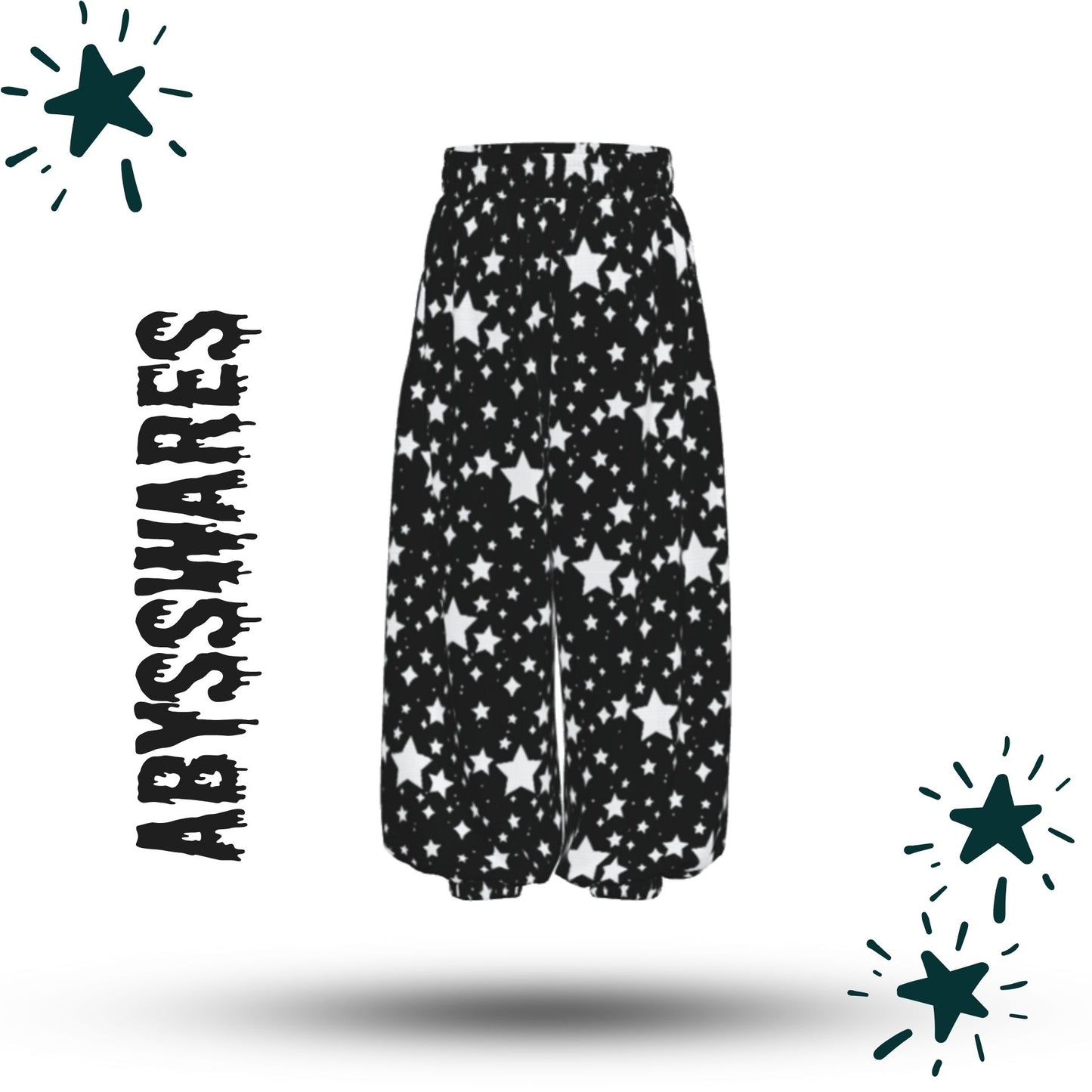 Black Stardust Wizard Clown Pants Sport Waffle