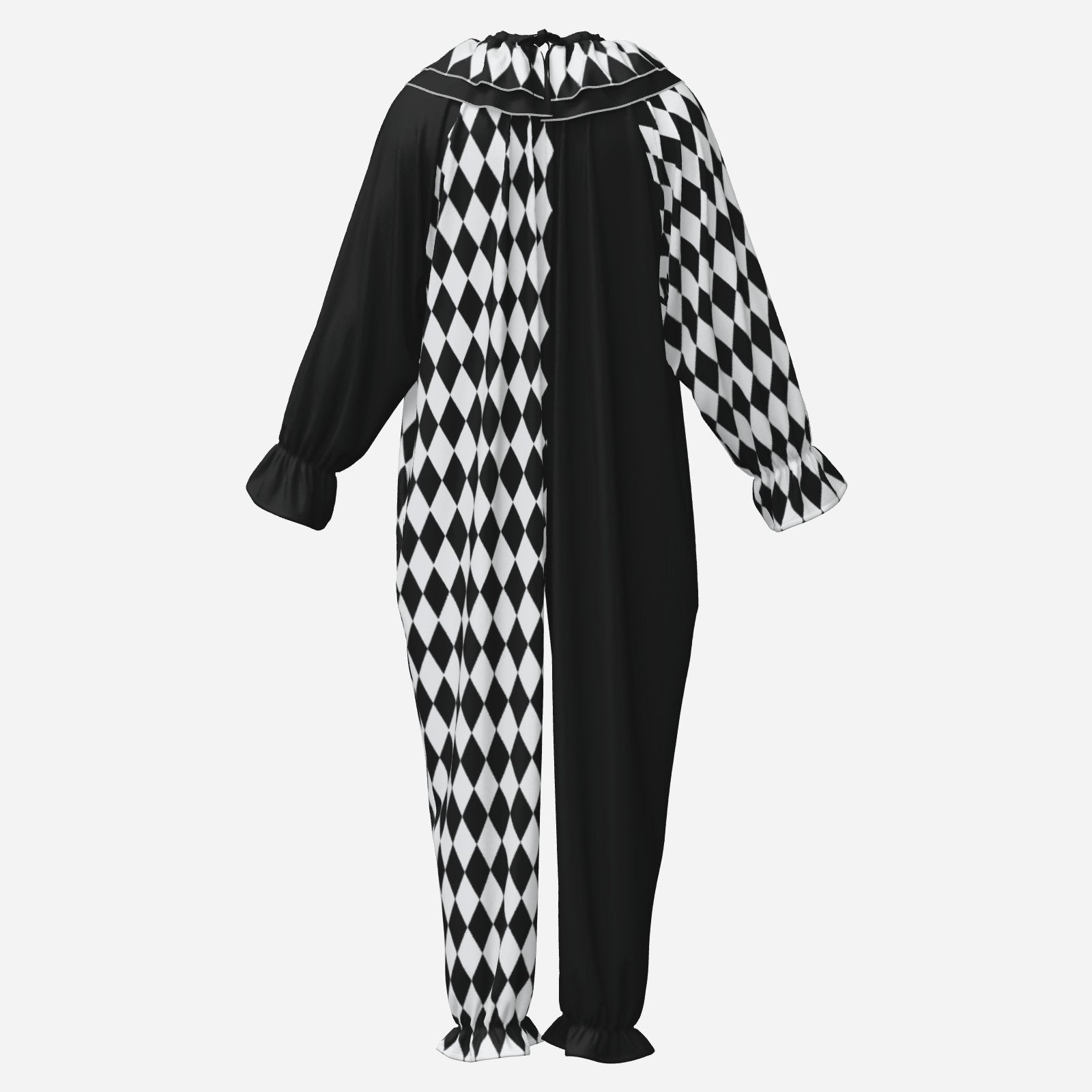 Black White Harlequin Clown Suit n Collar