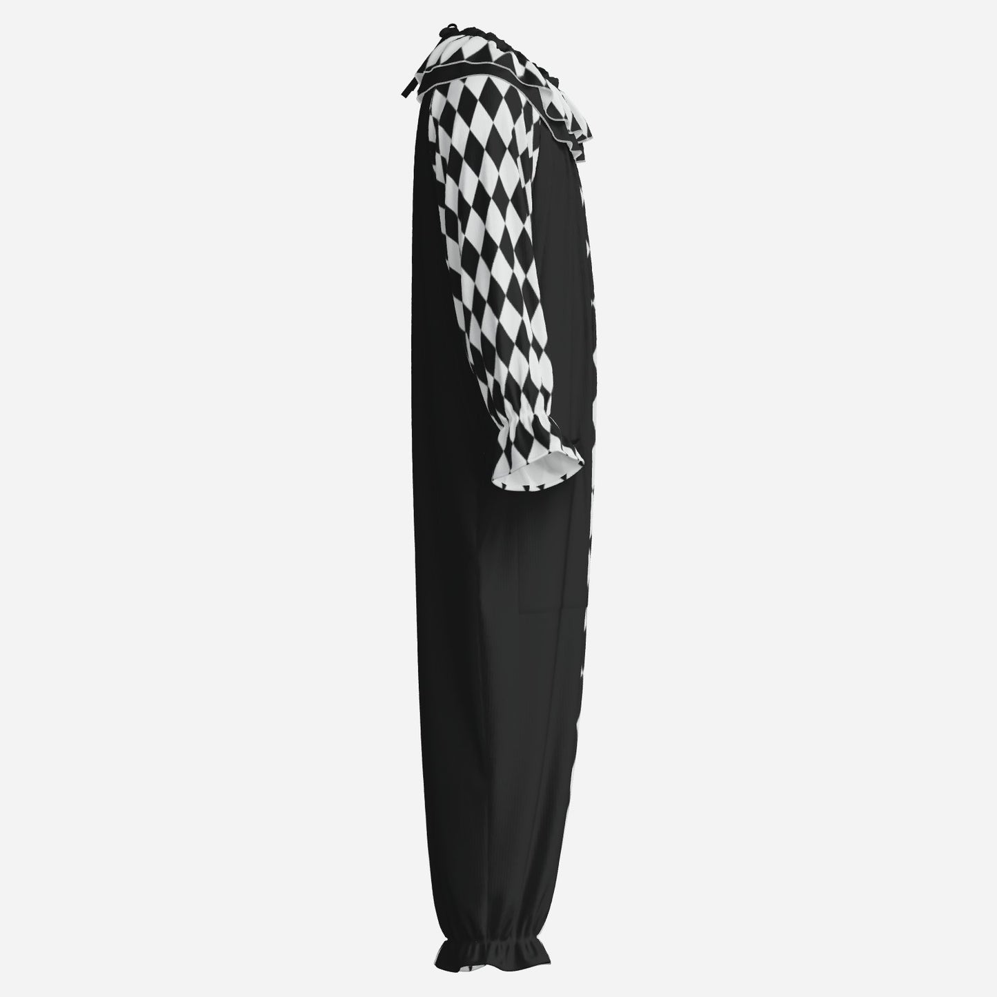 Black White Harlequin Clown Suit n Collar